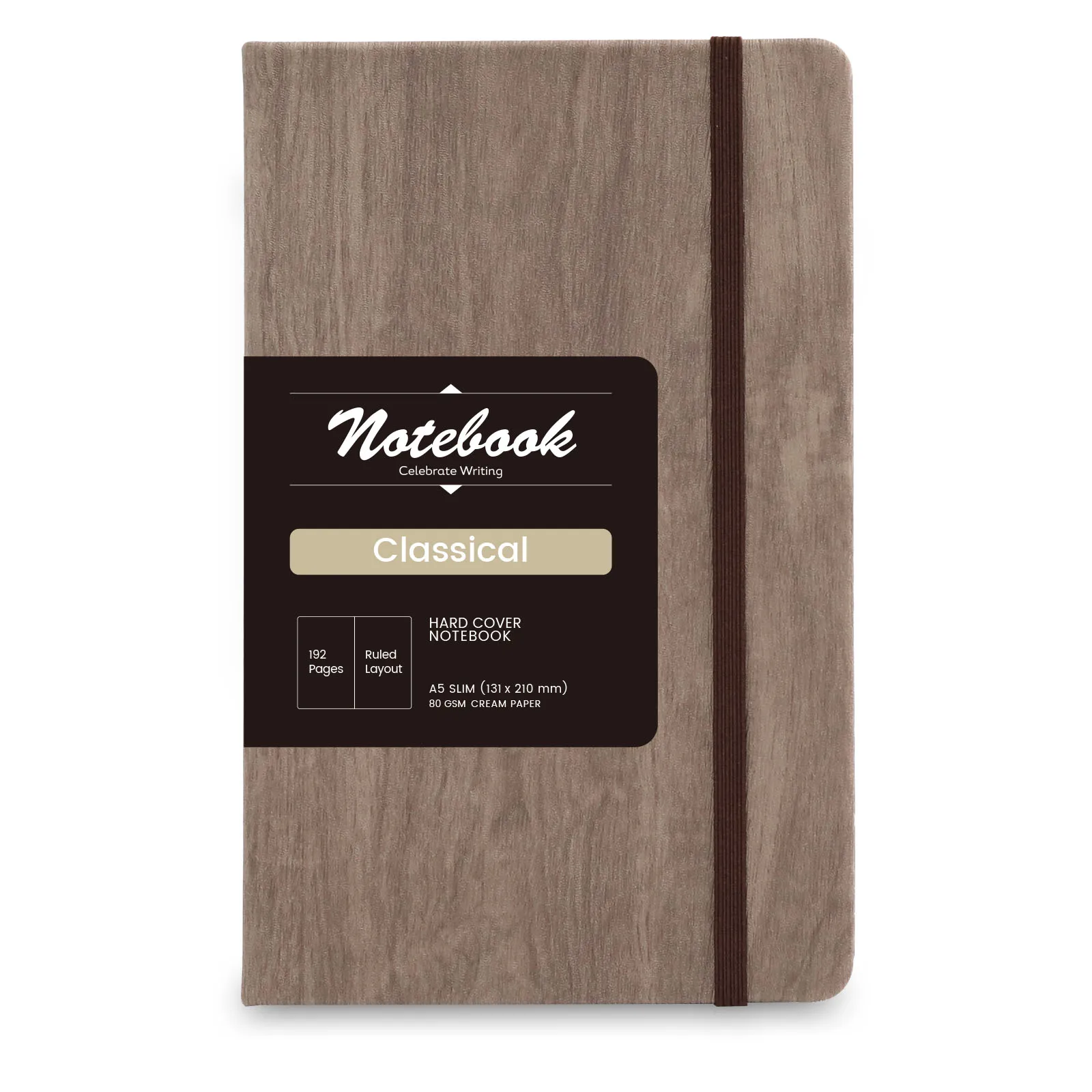 Wholesale Stationery Luxurious Style Elastic Hardcover Leather Journal Notebook 8.26*5.15 inch