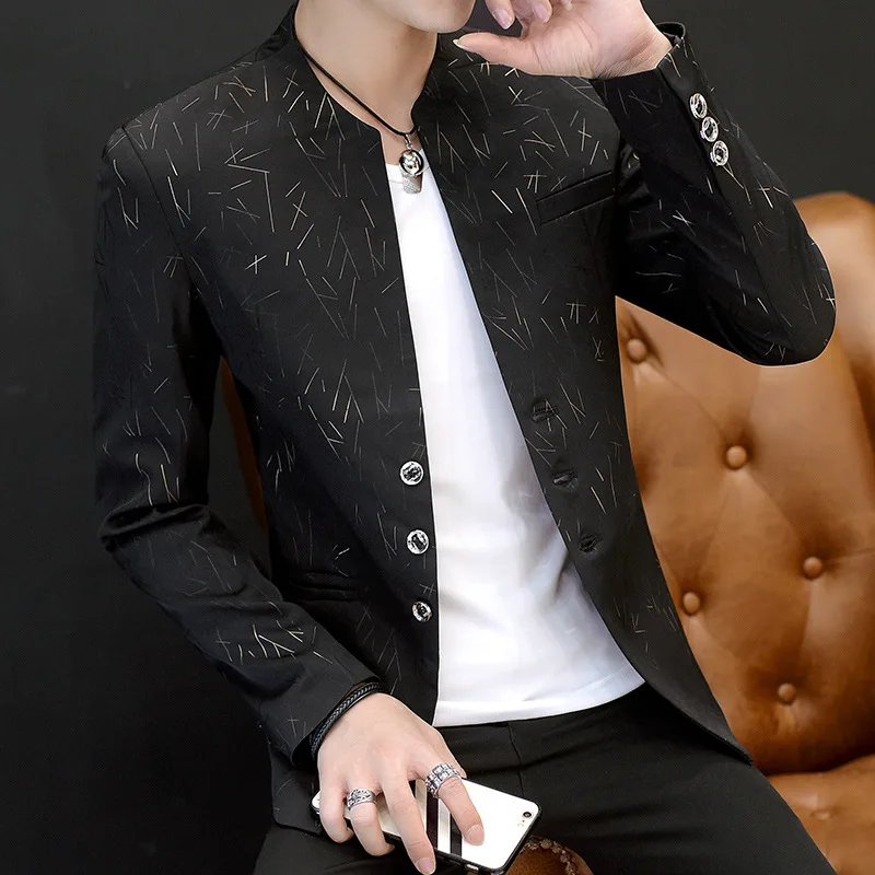The Spirit Of Man Blazer Male Suit Jacket Casual Business Flower Pattern Luxury Stylish Blazers For Men Hot