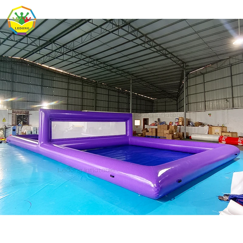 Customized inflatable sports game water volleyball court inflatable volleyball court pool for sale