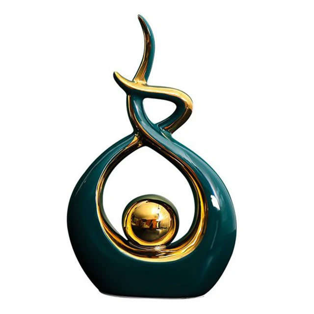 Luxury Ceramic Decoration Abstract Sculpture Figurines for Interior Living Room European Abstract Sculpture
