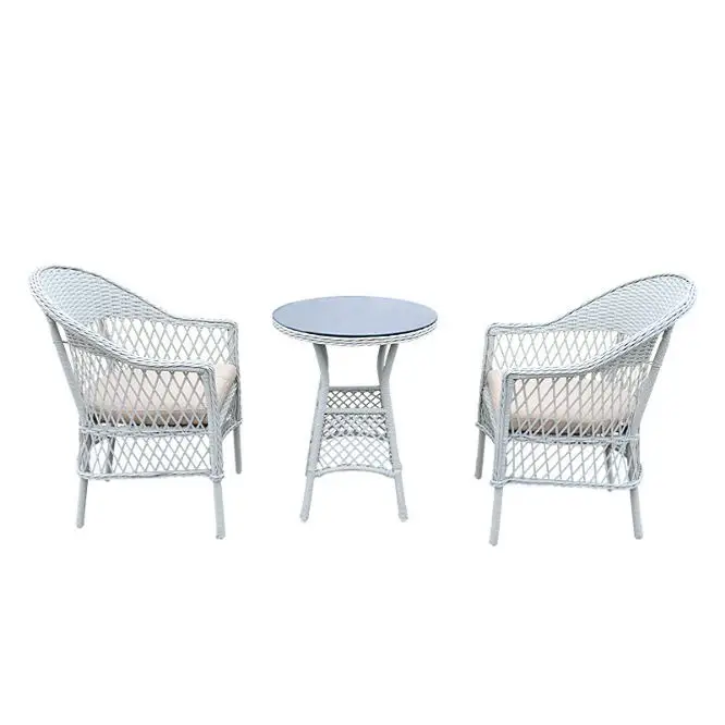 Luxury 5pcs Outdoor PE Rattan Dining Set Modern Design Single Chair with Table for Family or Hotel Use