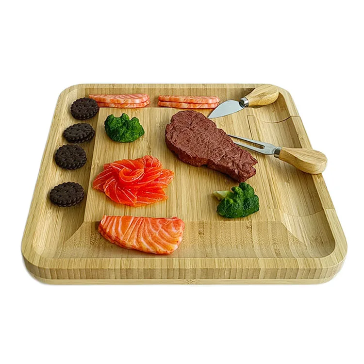 WDF Factory Supply Tabla Para Quesos Bamboo Cheese Plate De Queso Madera Boards