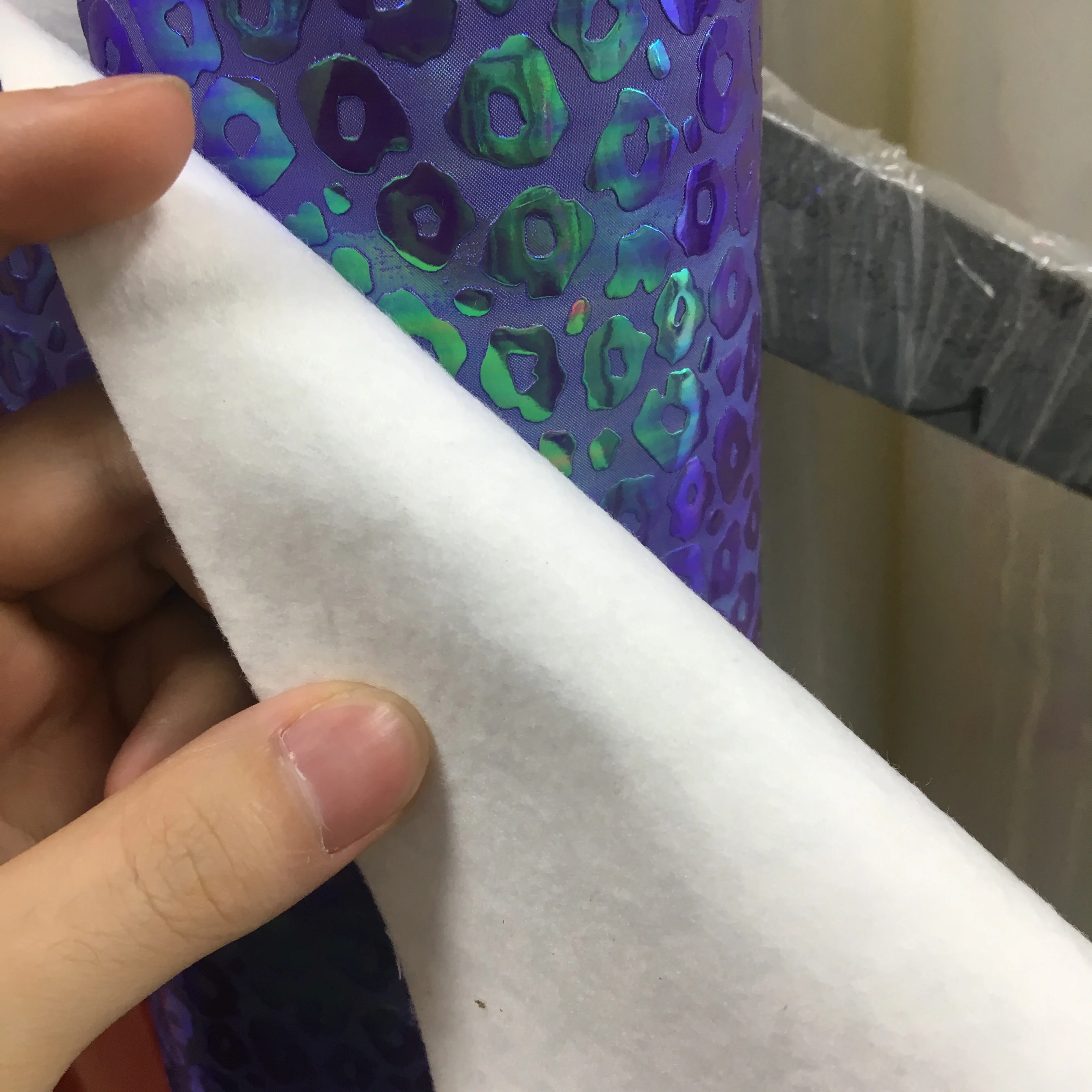 Wholesale partial bright surface laser leopard print material for the production of hand bag mobile phone case