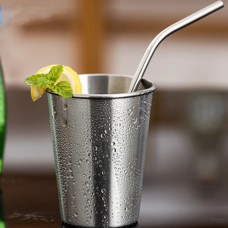 350/500 Ml 304 Stainless Steel Beer Mugs Coffee Cup Tea Cold Drinks Water Milk Cups Practical Portable Kitchen Home Metal Cups