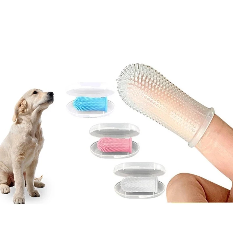 Супер мягкая зубная щетка на палец для домашних животных Тедди Щетка для собак плохой запах зубной клетчатый инструмент товары для чистки домашних животных собак кошек