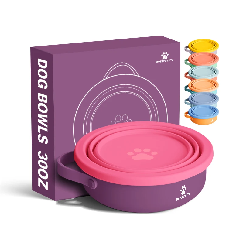 2024 Christmas Black Friday 2 in 1 New Dog Bowl feeder 30 oz Stainless Steel Pet Feeding Dog bowl with silicon lid bowl