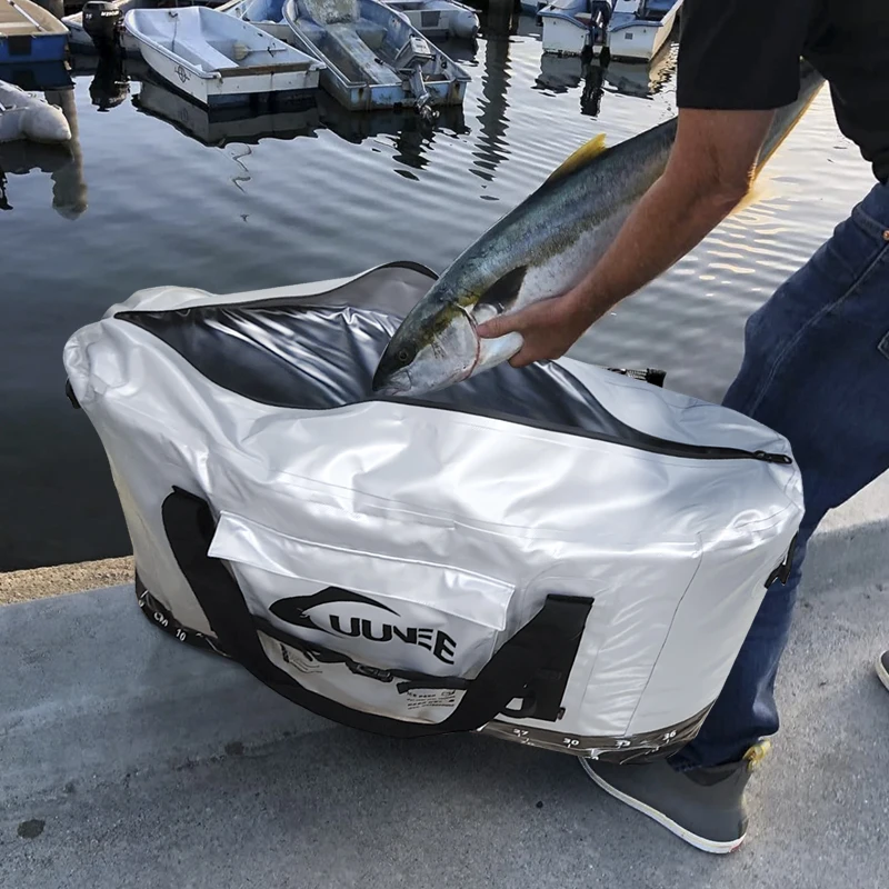 Custom Logo PVC Outdoor Foldable large Insulated Waterproof Dry Fishing Cooler Bag Tackle Fish Rod fishing Kill Bag