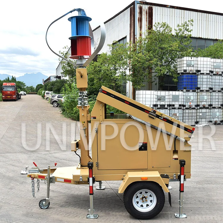 DC Powered White LED Mobile Solar Light Tower IP67 Rating for Garden Landscape Trailerable Surveillance