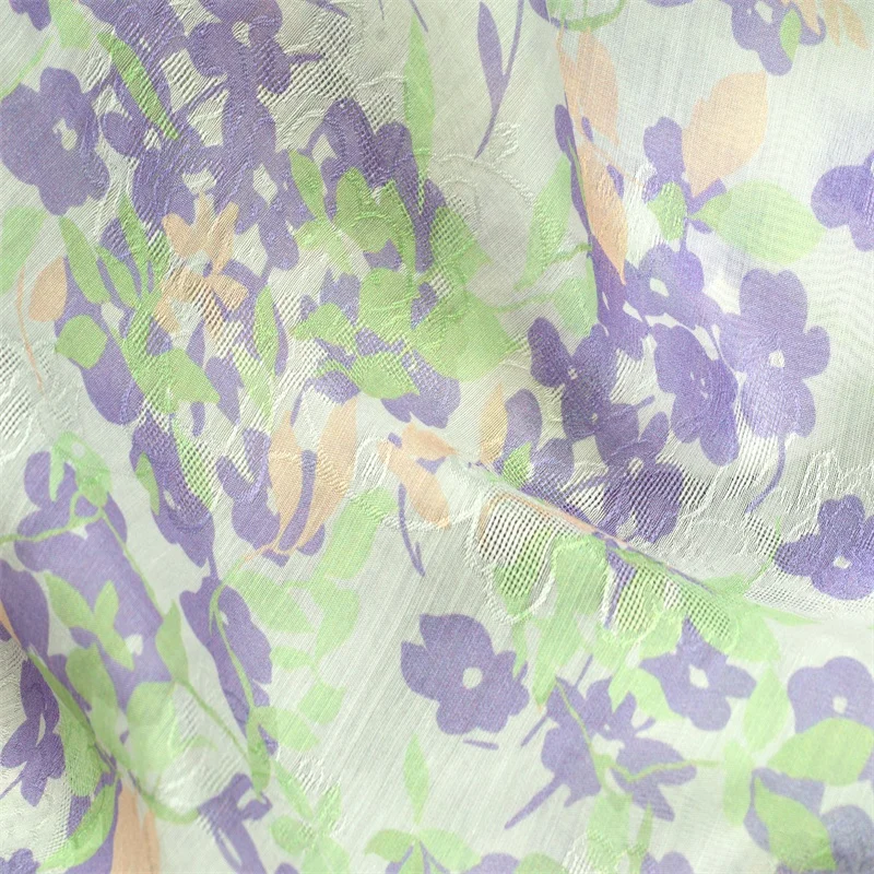 Y5005# Floral Digital fashion pattern Printed tencel lyocell nylon Woven jacquard Fabric Silk Women Dress Fabric wholesale
