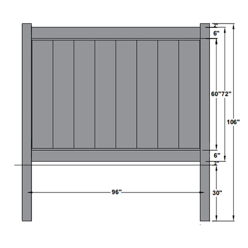 hot sale black high wind vinyl privacy fence for garden