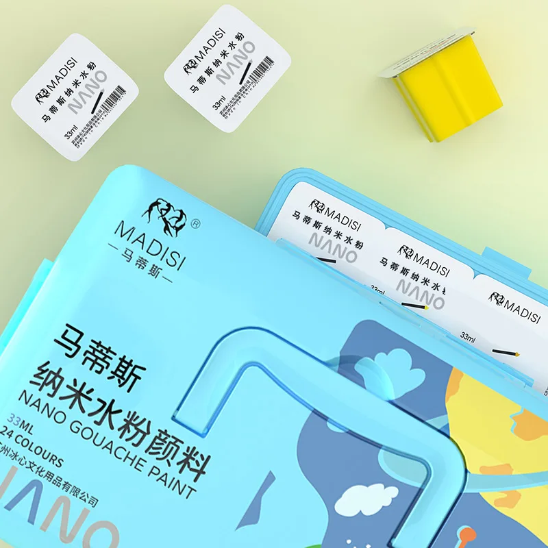 Wholesale Oem/Odm New Formula Non-Toxic 24 Colors 33ml High Quality Children Nano Jelly Gouache Set