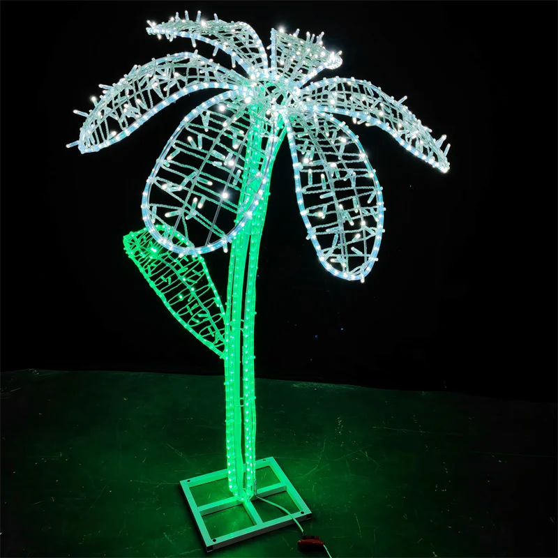 Фабрика высокого качества светодиодный декоративный свет 3D скульптура цветочный мотив коммерческий дисплей уличный Цветочный Свет