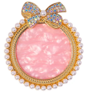 Resin Nail Art Palette Nail Painting Palette Tray Cosmetic Nail Gel Polish Paint Mixing Pad with Imitation Pearl Border