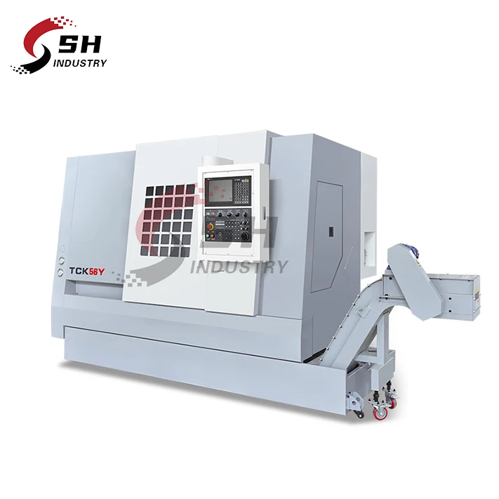High-precision TCK56Y slant bed 45 degree cnc lathe machine 4 axis cnc lathe machine live tooling with Y-axis