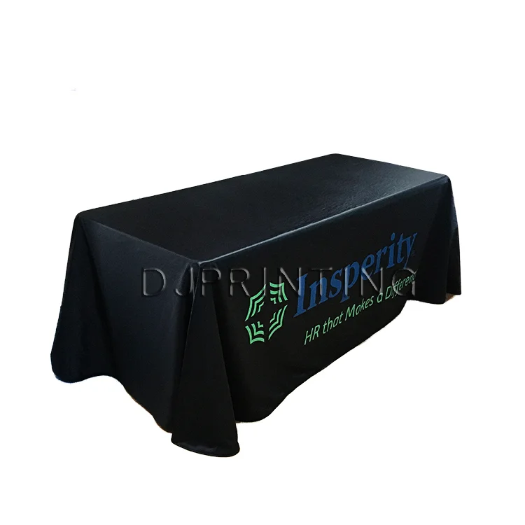 8 ft customized graphic waterproof and oil-proof polyester fabric dropped down tablecloth