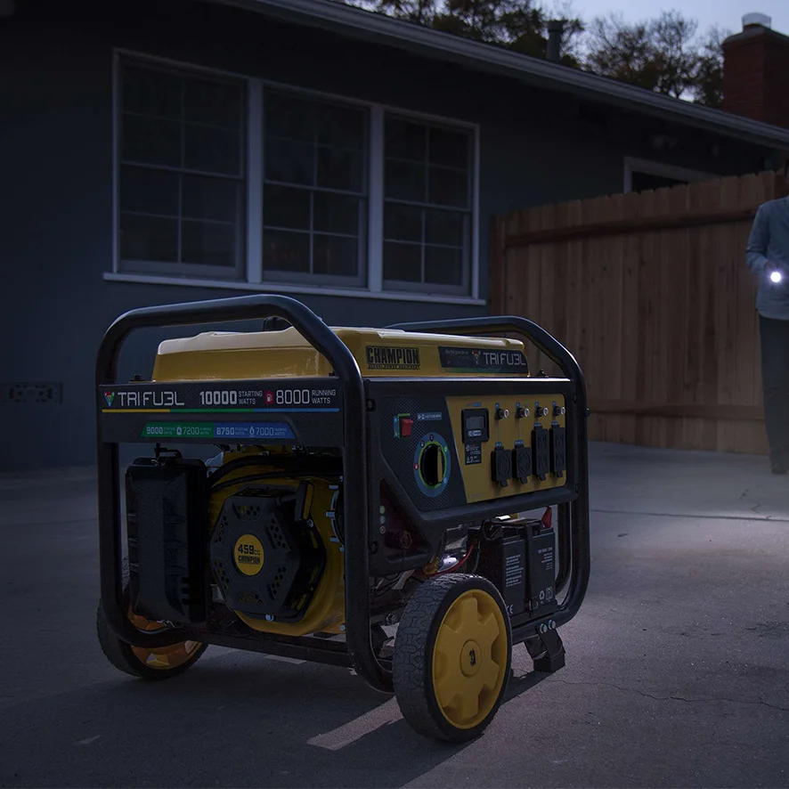 Champion New Arrival 8kw  LPG NG Tri Fuel Electric Home Use Open Frame gasoline Generators with CO Shield