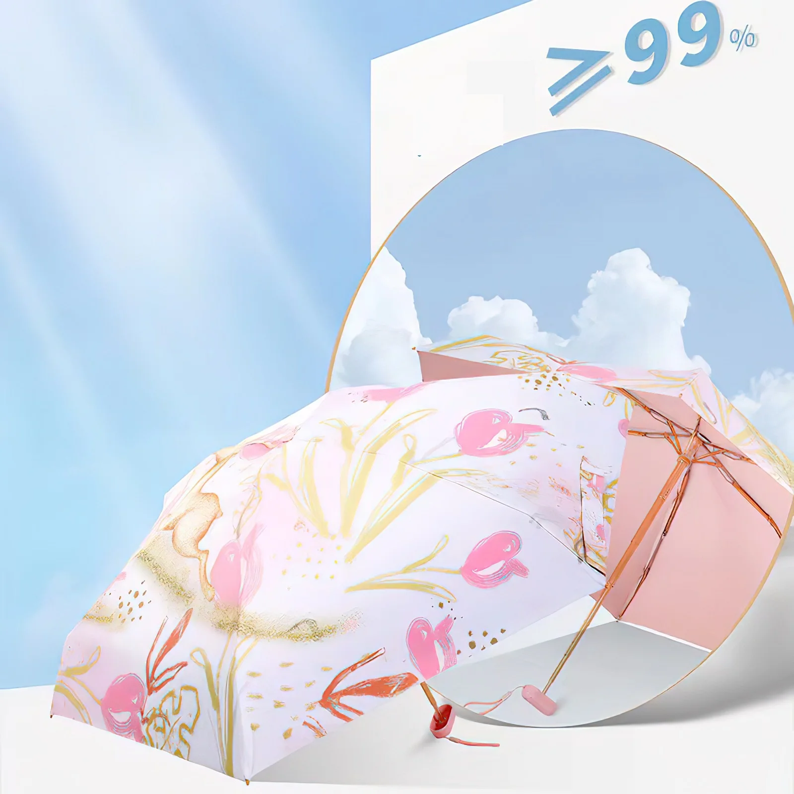 Lotus OEM New Design Pocket Promotional Capsule Parasol Portable UV Small Foldable Mini 5 Folding Custom Logo Umbrella