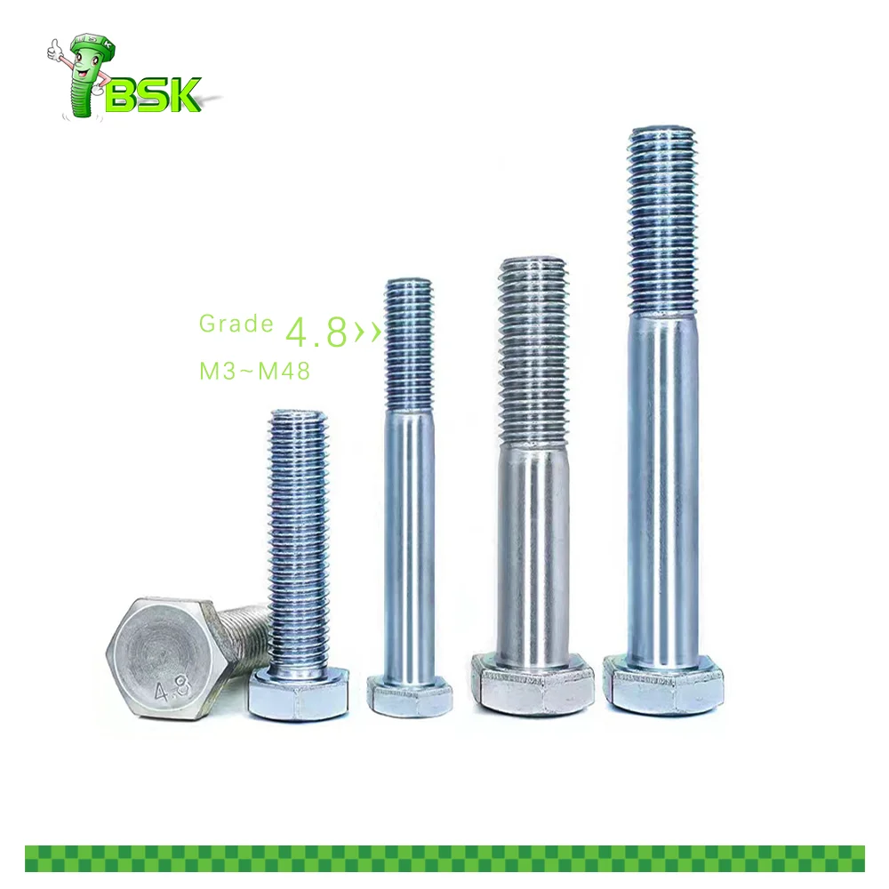 Asme B18.2.1 Grade 5 8 Hex Bolt And Nut Black Class4.8 8.8 10.9 12.9 Screws