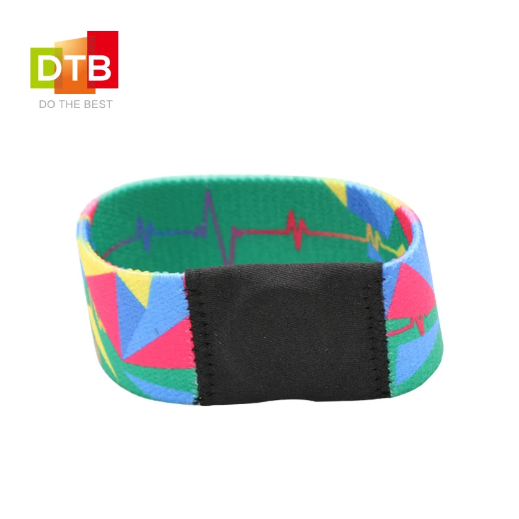 Mifare Ultralight C Nfc Elastic Custom Fabric Wristband for Event Polyester Passive Full Color Printing MINI Tag >10 Years DTB