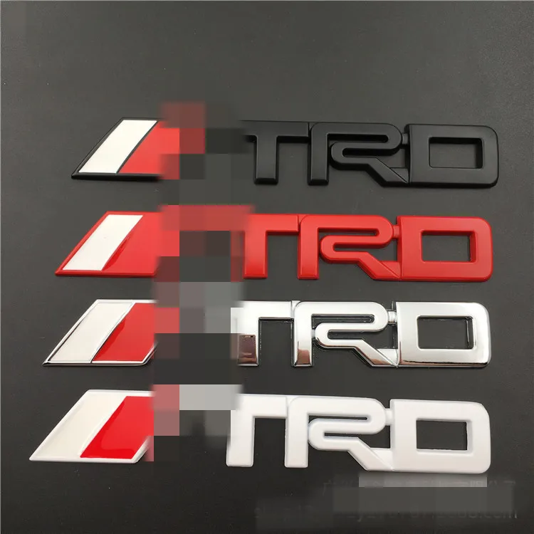 3D Metal Car Rear Trunk Letter Stickers TRD Logo Covers Emblem Badges For Toyota