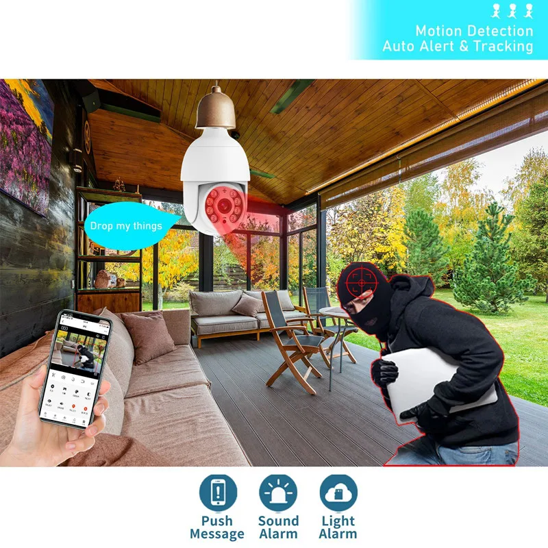 Outdoor Security Cameras 360 3MP Smart Bulb Camera Manufacturer Full Color Night Vision 360 WiFi Camera Home Guard