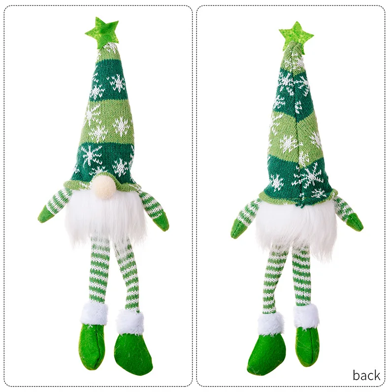 Christmas decoration faceless doll forest old man snowflake knitted hat with light Rudolph hanging leg goblin doll