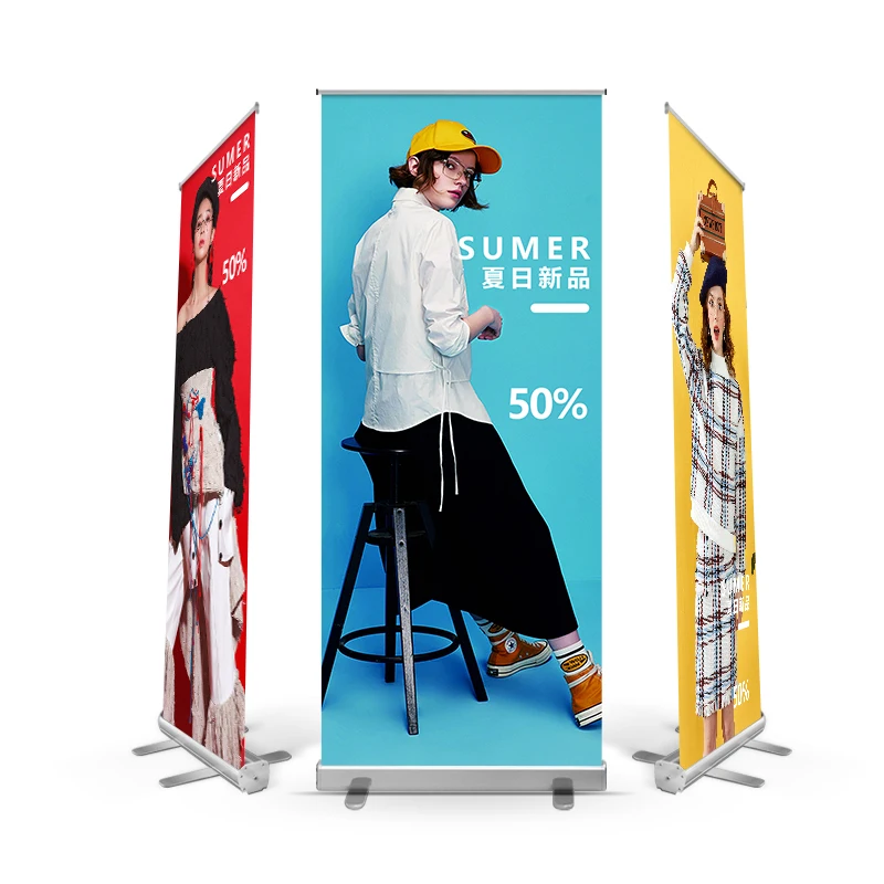 Retractable Roll Up Banner Stand Personalized Advertisement Sign Display Custom Printing Retractable Shop Banner Stand