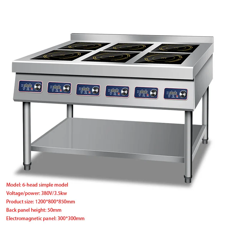 6 Burner Built In Hob Industrial Stainless Steel Cooktop Commercial Electric Induction Stove Cooking Range Cookers