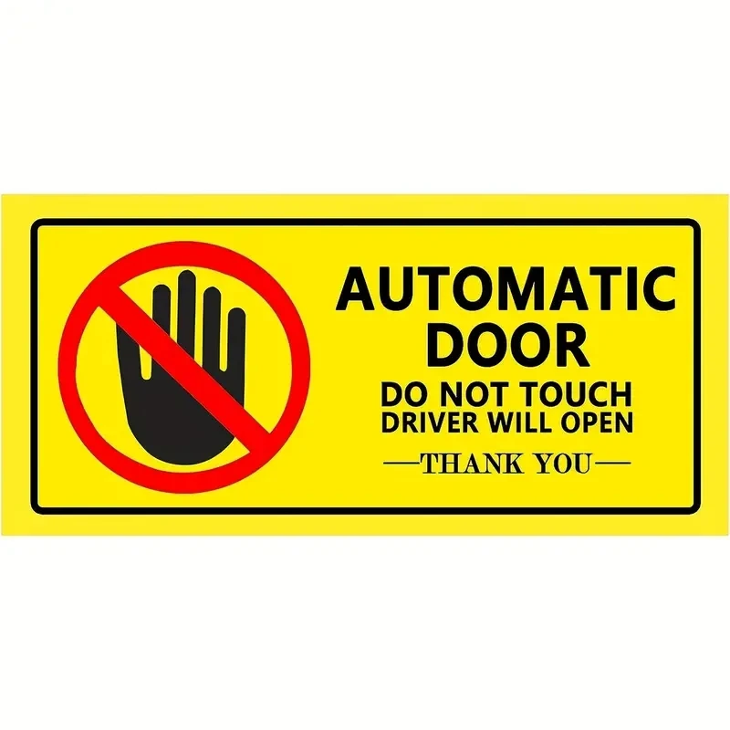 Top Label Automatic Door Window Sign Stickers Caution Sign Car Stickers for Van Taxi Ride Vehicles