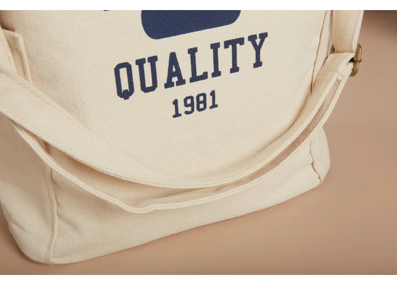 Custom Print White Fashion Travel Canvas Bags Tote Bag Shopping Original Design Grocery Bag Pures Shopper