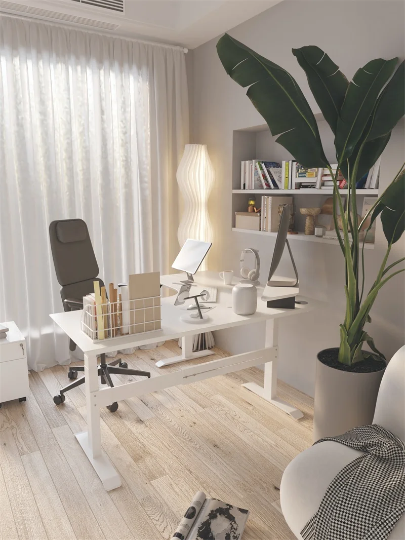 Modern Office Adjustable Height Desk Frame Sit To Stand Office Furniture Table Electric Lift Computer Desk in l Shaped