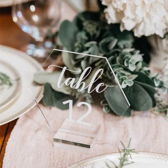 A&C Clear Acrylic Wedding Table numbers