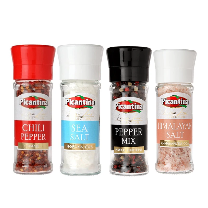 Picantina Spice Sea Salt White Salt Pink Salt  Black Pepper Chili Pepper