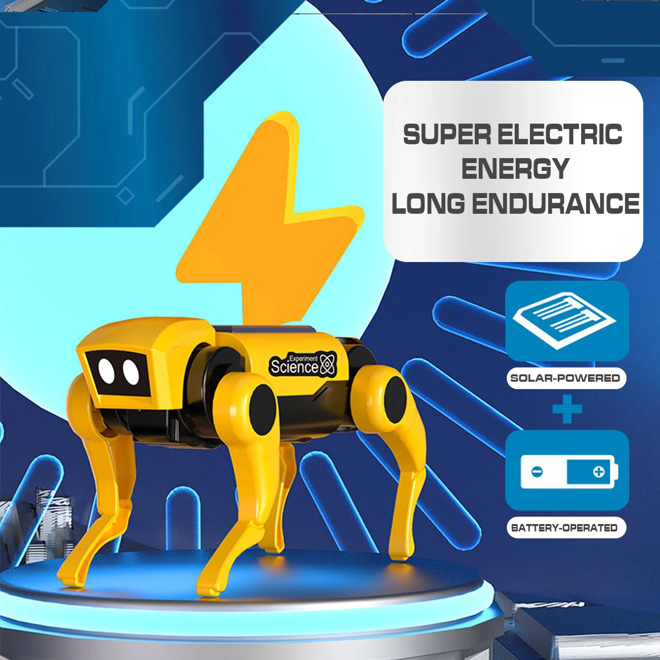 Kouyikou лидер продаж игрушка «Diy» умный робот на солнечной батарее собака научная техника Электрический развивающий стебель игрушка-головоломка «DIY»