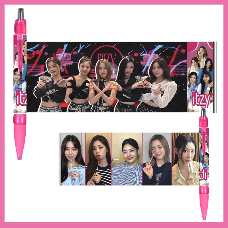 KPOP Stray Kids ATEEZ TWICE ITZY HD Photo Drawing Pens Bangchan Hyunjin Felix Ball Pen Student Office Supplies Boys Girls Gifts