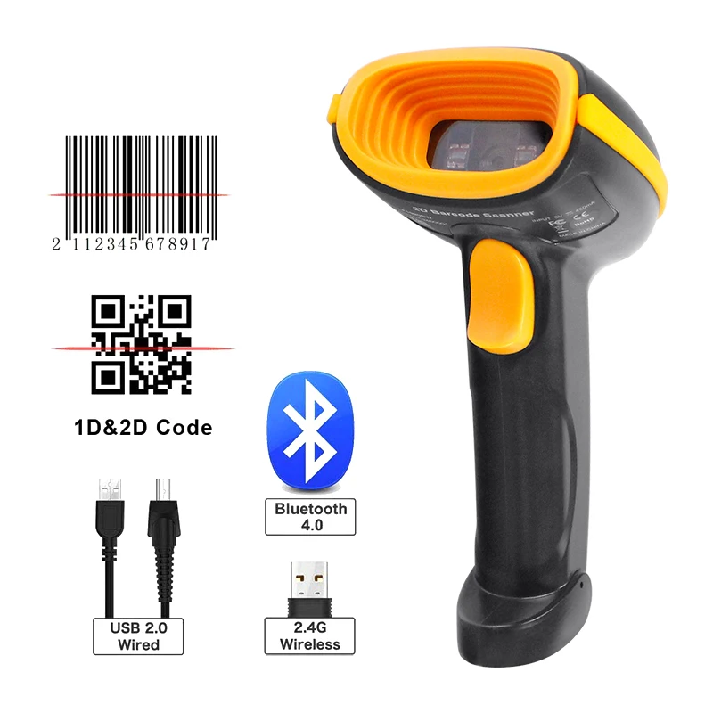 H2 Desktop Printer Scanner 2D Portable Scanner mini Barcode Scanner USB Wired QR Code Mobile