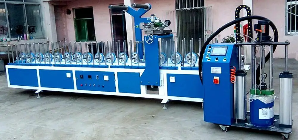 Excellent PUR  hot melt glue profile wrapping machine with fast changing rollers 05