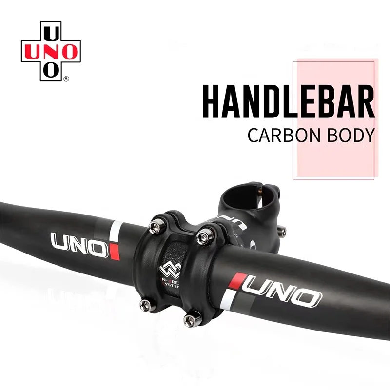 UNO Integrated Carbon Handlebars 760/780/800mm Flat Bars 31.8mm Bike Handlebar Carbon MTB Handlebar