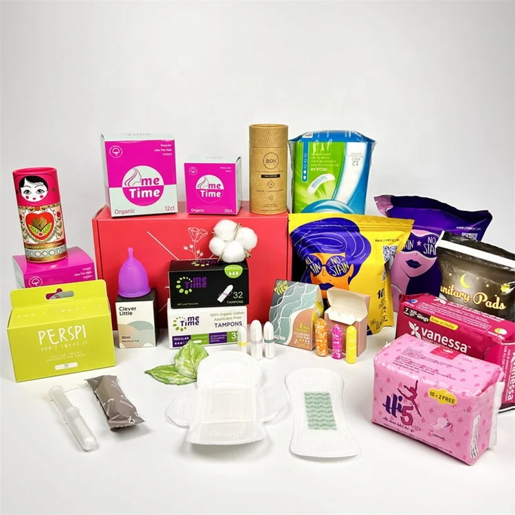 Other feminine hygiene products Russia market Wholesale factory woman mint sanitary pads price eco friendly menstrual pads