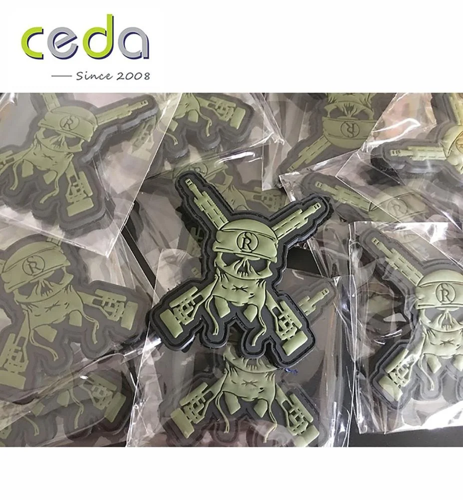 Militally weapon PVC Patch 2D Soft pvc designer patch  Customized rubber patches