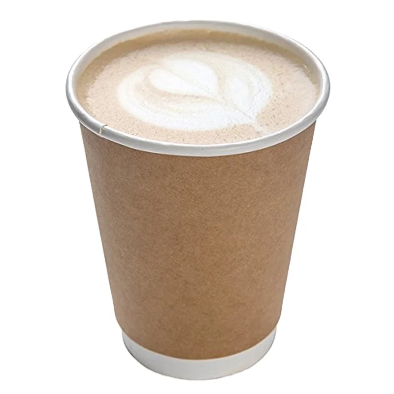 Wholesale Disposable  plain cardboard double wall paper coffee carton cup for coffee in cardboard