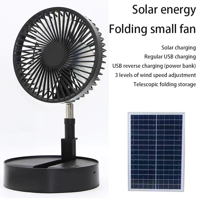 Foldable fan Hot Selling in Africa USB rechargeable power bank solar energy 7200mAh Portable Mini Cooler 1 meter Folding fan