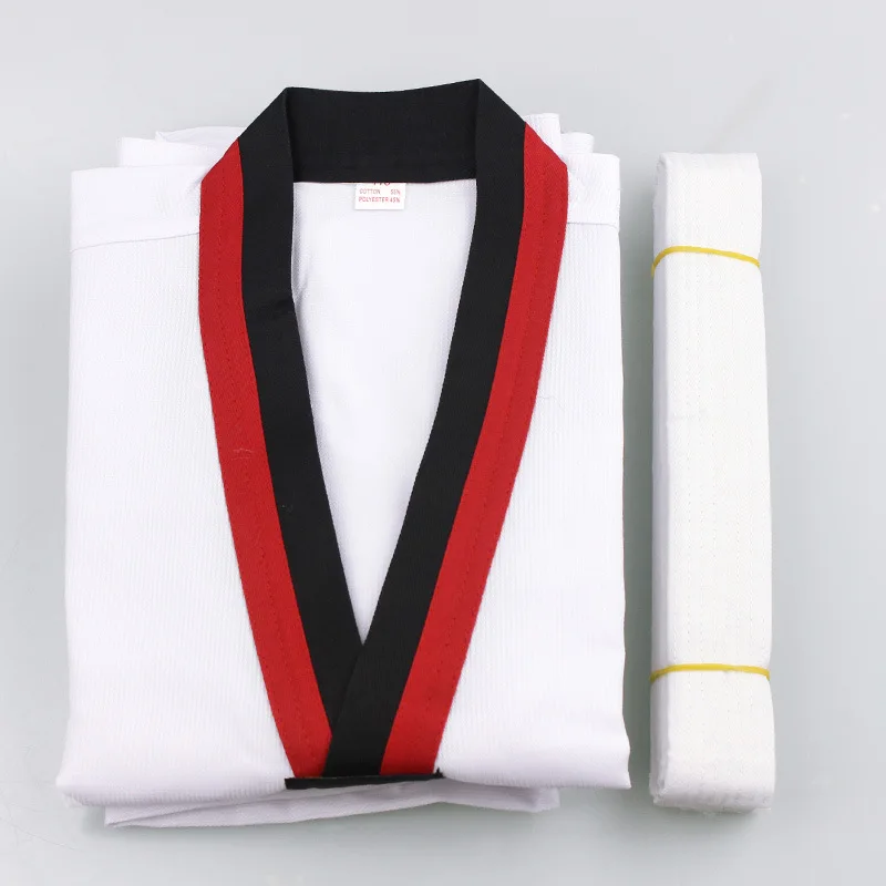 Одежда для боевых искусств униформа тхэквондо dobok wtf белый костюм детей и взрослых