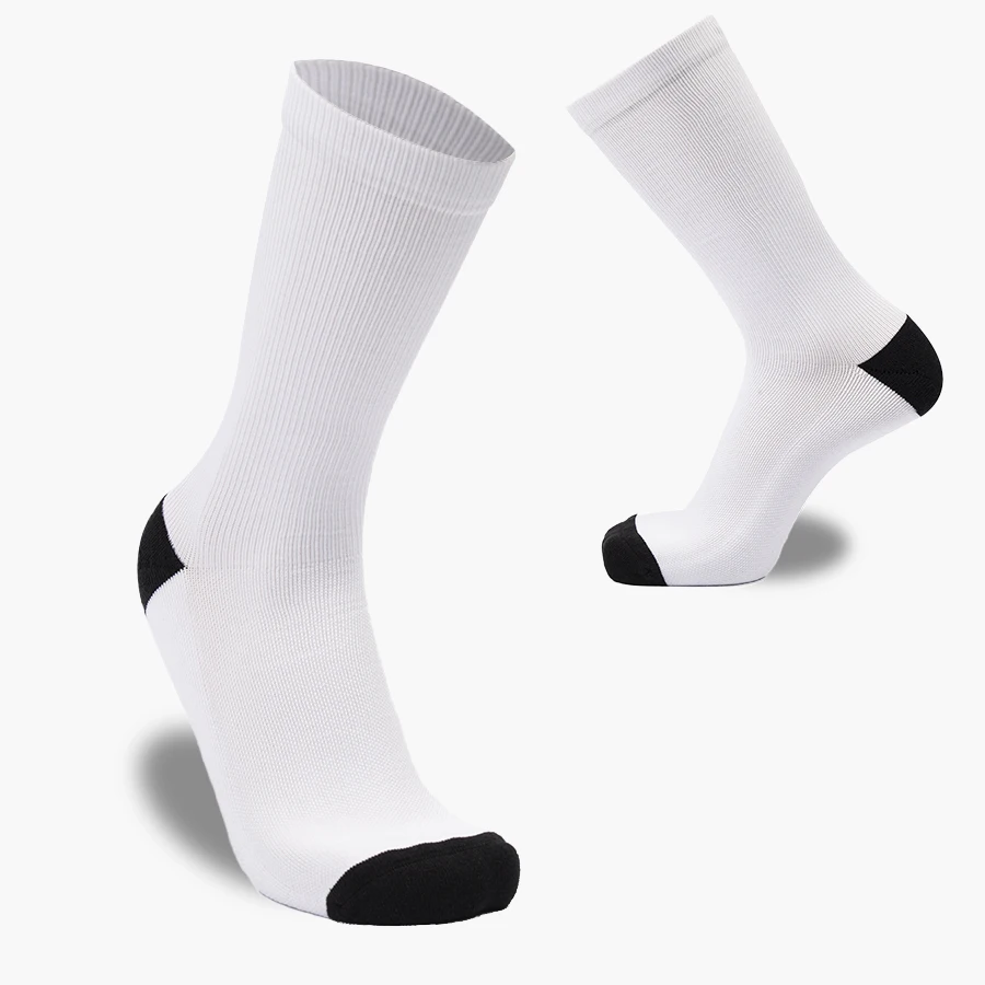 Manufacturer High elastic for unisex breathable custom print white polyester sport long socks