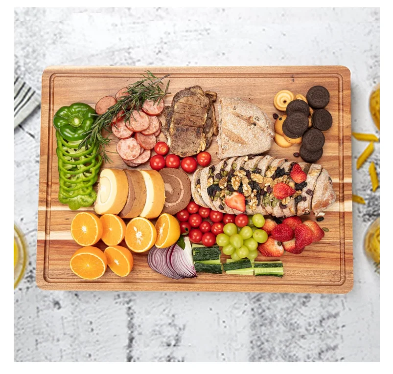 High Quality Reversible Recycled Organic Kitchen Board acacia wood Chopping Cutting Board Cutting Board