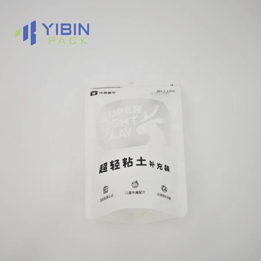 Custom Logo Printed PET Refill Bags DoyPack Plastic Mylar Foil Stand Pouch for Cocoa Powder Snack Energy Toy Clay Packaging Bag