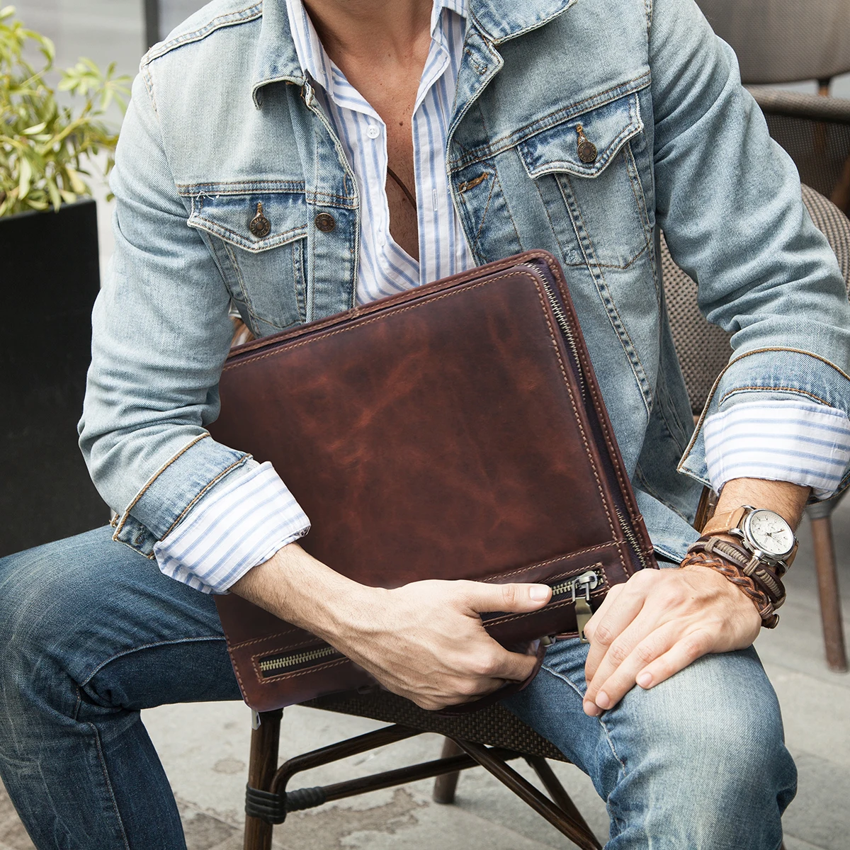 CONTACTS FAMILY Tablet Case Zipper Leather Tablet Briefcase Bag For iPad Pro 12.9 Case Custom Business Flatbed Portfolio CF2035R