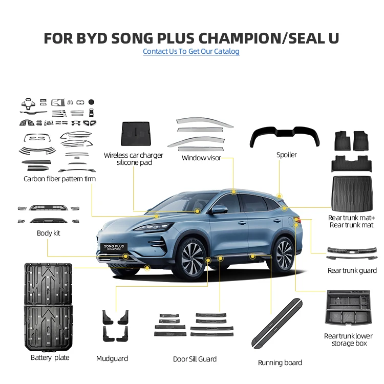 YDG Seal U аксессуар на заказ оптом Запчасти для салона автомобиля TPE авто коврики BYD Song Plus Champion Sealion6