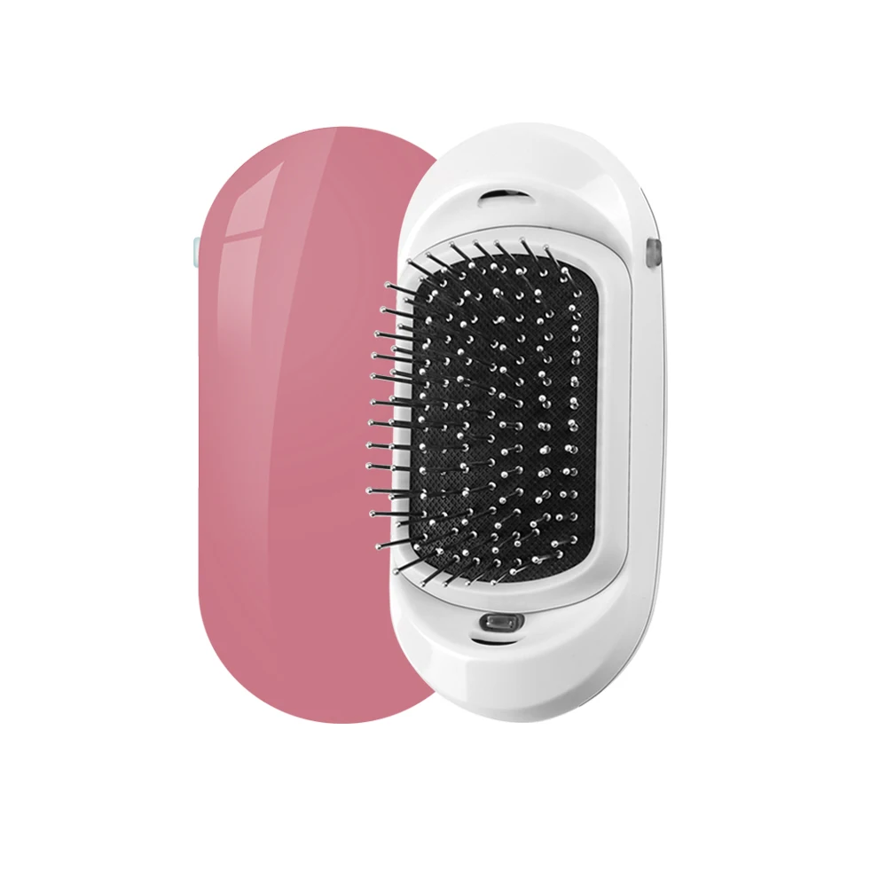 Personalised Pink White Custom Logo Electric Detangling Hair Brush