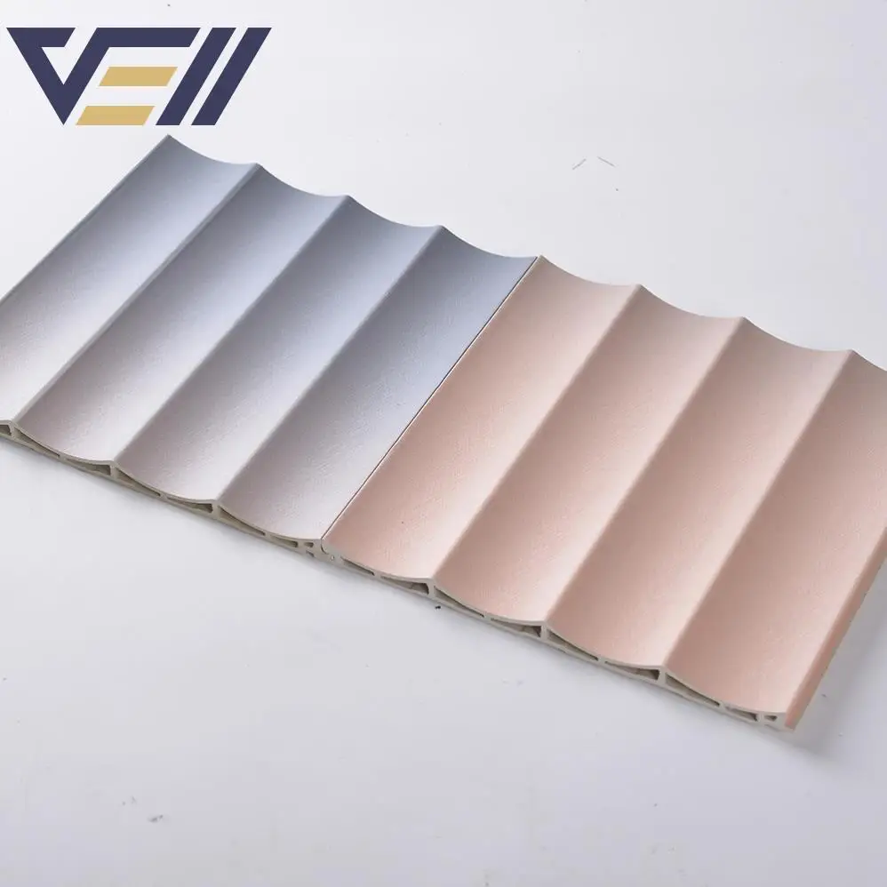 Factory Exterior Wood Texture Interior Decor Fluted Wood Plastic Composite Coating Cladding Wall Board Wpc Wall Panel